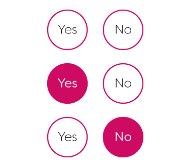 Yumi yes/no selector